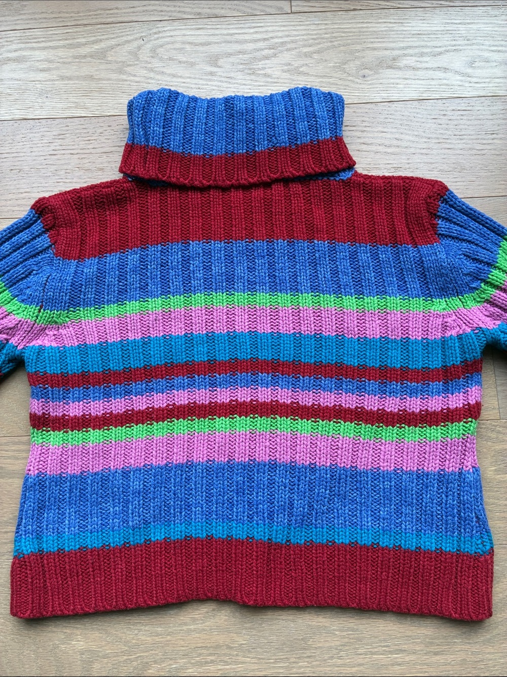 Vintage Y2K La Senza Girl Striped Knit Turtleneck Sweater Colorful Rainbow - Picture 5 of 5